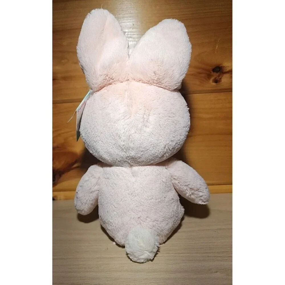 Baby GUND Roise Pink Bunny Plush White with Bow Stuffed Animal